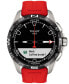 ფოტო #9 პროდუქტის Men's Swiss T-Touch Connect Solar Red Rubber Strap Smart Watch 48mm