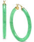 ფოტო #1 პროდუქტის Dyed Jade (45mm) Medium Hoop Earrings in 14k Gold-Plated Sterling Silver, 1.77"