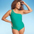 Фото #2 товара Lands' End Women's UPF 50 Full Coverage Tummy Control One Shoulder One Piece