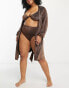 South Beach Curve Exclsuive beach kimono in brown metallic Коричневый, 48 - фото #4