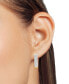 ფოტო #2 პროდუქტის Diamond Round & Baguette Small Hoop Earrings (1/2 ct. t.w.) in Sterling Silver & 14k Gold-Plate