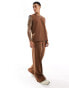 Фото #2 товара ASOS DESIGN loose leg suit trousers in chocolate brown