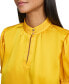 Women's Stand-Collar Puffed-Sleeve Top