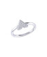 ფოტო #1 პროდუქტის Skyscraper Triangle Design Sterling Silver Diamond Women Ring