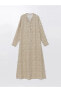 LCW Grace Kaçık Yaka Desenli Uzun Kollu Kadın Elbise