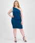 Фото #1 товара Trendy Plus Size One-Shoulder Ruched Dress