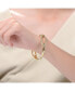 ფოტო #2 პროდუქტის Sterling Silver 14K Gold Plated Clear Cubic Zirconia Bangle Bracelet