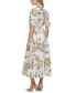 ფოტო #2 პროდუქტის Petite Cotton Printed Button-Front Dress