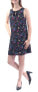 Фото #1 товара Kensie Tie V Neck Sleeveless Shift Dress Floral Black Multi M