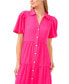 Фото #3 товара Women's Collared Short-Sleeve Tiered Shirtdress