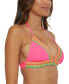 Фото #3 товара Women's Fiesta Crochet-Trim Halter Bikini Top