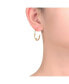 ფოტო #2 პროდუქტის 14K Gold Plated Beaded Open Hoop Earrings