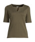 ფოტო #1 პროდუქტის Women's Cotton Polyester Modern Half Sleeve Splitneck