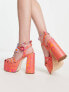 Фото #4 товара Circus NY Paddie platform heels in orange popsicle print