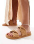 Фото #1 товара London Rebel woven twist strap sandals in tan