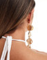 Фото #4 товара ASOS DESIGN drop earrings with waterfall petal detail in gold tone