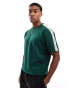 Фото #1 товара ASOS DESIGN relaxed boxy heavyweight t-shirt with shoulder taping in dark green