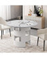 Фото #9 товара 42.12" Modern Round Dining Table With Printed Marble Tabletop For Dining Room, Kitchen, Living Room