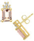 ფოტო #1 პროდუქტის Morganite (2-3/4 Ct. T.W.) and Diamond (1/5 Ct. T.W.) Stud Earrings in 14K Yellow Gold