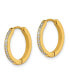 ფოტო #2 პროდუქტის Stainless Steel Yellow plated Crystal Hinged Hoop Earrings