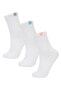 Kadın 3'lü Pamuklu Soket Çorap B6102axns
