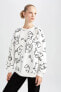 Oversize Fit Bisiklet Yaka Sweatshirt