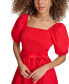 ფოტო #4 პროდუქტის Women's Puff-Sleeve Smocked A-Line Dress