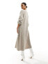Фото #7 товара NA-KD long line knitted cardigan in light beige