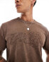 Фото #4 товара Weekday Toby boxy fit t-shirt with applique graphic in washed brown