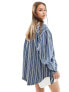 Piece oversized shirt in striped denim