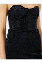 Фото #5 товара Вечернее платье Koton Кадифе миникубатураелбисе c плечевым поясом и корсетом