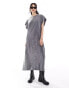 Noisy May maxi t-shirt dress in washed grey anthrazit-grau, XS - EU 34 - фото #1