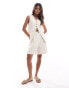 River Island bermuda linen short co-ord in cream