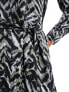 Фото #5 товара JDY belted midi shirt dress In abstract animal print