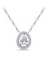 Cubic Zirconia Pear Halo Pendant Necklace in 18k Gold-Plated Sterling Silver, 16" + 2", Created for Macy's