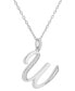 Фото #3 товара Giani Bernini cubic Zirconia Initial 18" Pendant Necklace in Sterling Silver, Created for Macy's