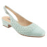 Фото #2 товара Trotters Dea Woven T2168-326 Womens Blue Wide Leather Slingback Heels Shoes