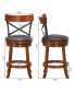 Фото #4 товара Set of 2 Bar Stools Swivel 25'' Dining Bar Chairs