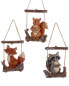 Фото #1 товара Kurt Adler Set Of 3 4.25In Animals On Log Swing Ornaments Multicolor