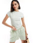 Фото #1 товара ASOS DESIGN shrunken rib top with cap sleeve in green