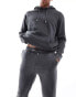 DTT overhead hoodie & jogger tracksuit set in washed black