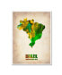 Фото #1 товара Naxart 'Brazil Watercolor Map' Canvas Art - 24" x 32" x 2"