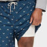 Фото #3 товара Men's Big & Tall 7" Crab Print Swim Shorts with Boxer Brief Liner - Goodfellow