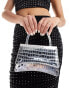 Фото #2 товара True Decadence glitter clutch bag in silver croc