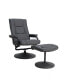 Contemporary Multi-Position Recliner & Ottoman W/ Wrapped Base
