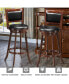 Set of 2 29'' Swivel Bar Height Stool Wood Dining Chair