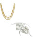 Фото #3 товара ADORNIA curb Chain, Paper Clip Chain, and Herringbone Chain Necklace Set