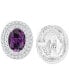 ფოტო #4 პროდუქტის Amethyst (1-3/8 ct. t.w.) & Lab Grown White Sapphire (1/2 ct. t.w.) Oval Halo Birthstone Stud Earrings in Sterlings Silver (Also in Additional Birthstones)