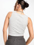 Фото #5 товара JJXX Fallon ribbed cropped vest top in light grey