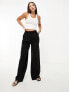 ASOS DESIGN Tall casual wide leg trouser in black